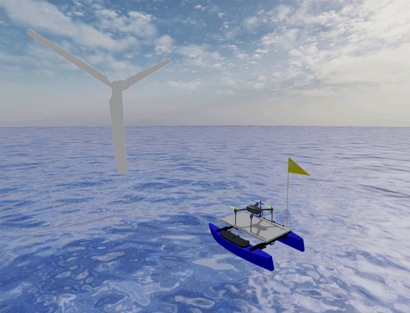 Drone and BlueBoat combined mission
