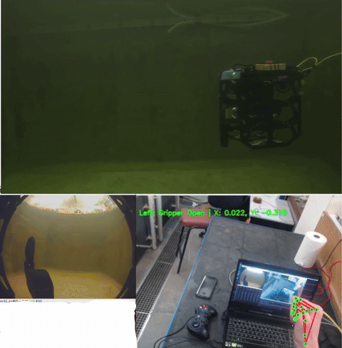 Underwater vehicle-manipulator teleoperation, view 1